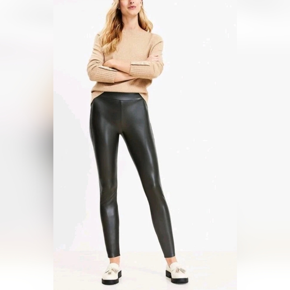 LOFT Black Faux Leather Leggings